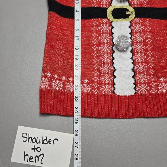 Holiday hype santa sparkle Christmas sweater women's size medium - Picture 2 of 8